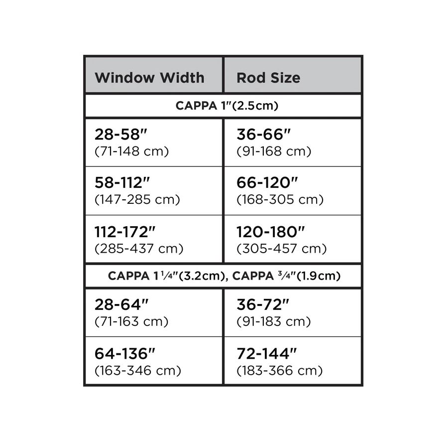 Cappa Double Rod 120-180 inch Black