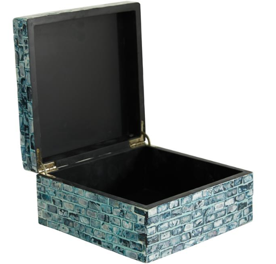 Blue Mother Of Pearl Box Large