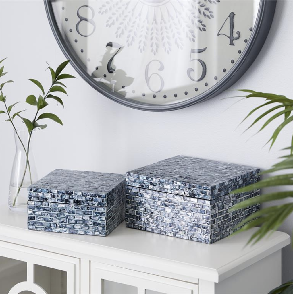 Blue Mother Of Pearl Box Large