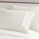 Apollo 3 Piece Striped Seersucker King Comforter Set Ivory