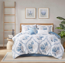 Pismo Beach 6 Piece Oversized Cotton Queen Comforter Set with Throw Pillows