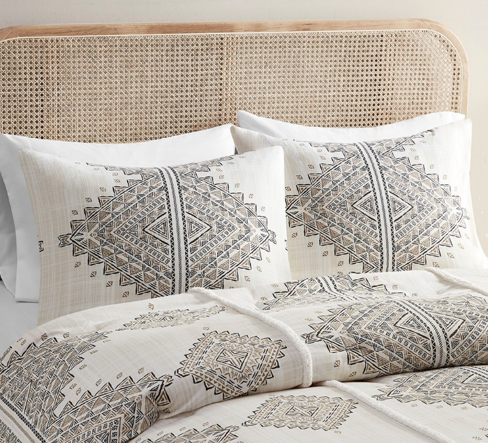 Ibiza 4 Piece Printed Queen Comforter Set with Throw Pillow