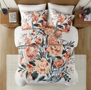 Dahlia 3 Piece Floral Cotton King  Comforter Set