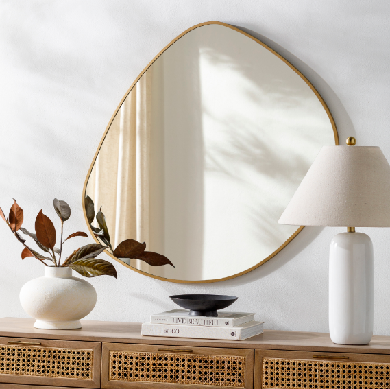 Pebble Gold Mirror 37x36in