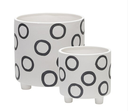 Black Circles Planter 6in