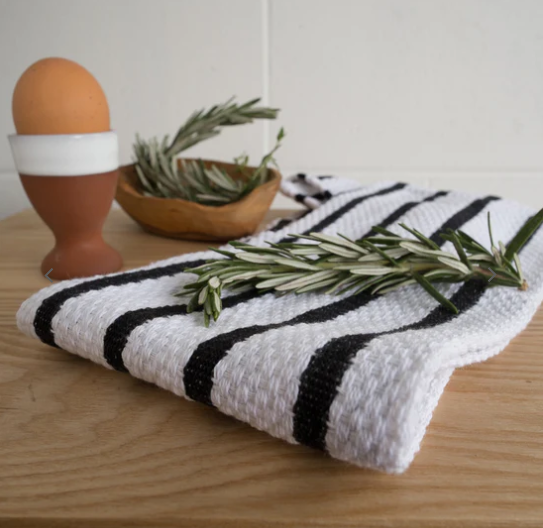 Basketweave Dishtowel Black