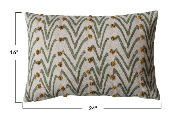 Floral Lumbar Pillow 24x16in