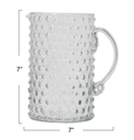 Hobnail Glass Pitcher 7.25in