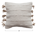 Jute and Cotton Dhurrie Pillow 18in