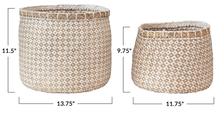 Round Seagrass Baskets Lg