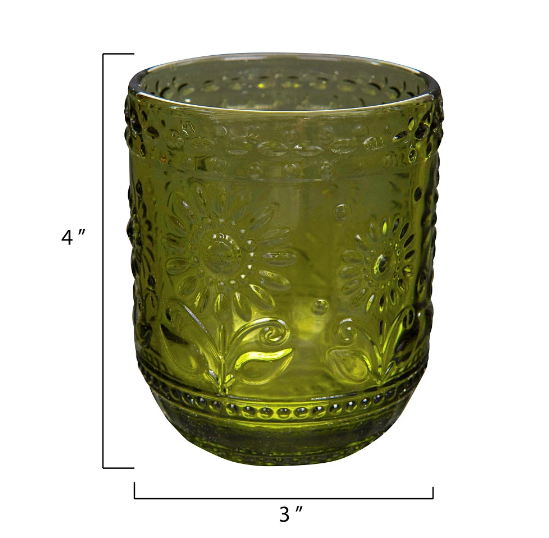 Verdant Embossed Water Glass 12oz