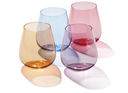 Oneida True Colors Stemless Wine Glass Set of 4