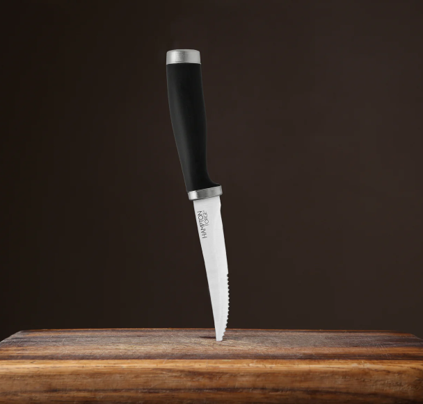Hampton Forge Epicure Black Steak Knives Set of 4