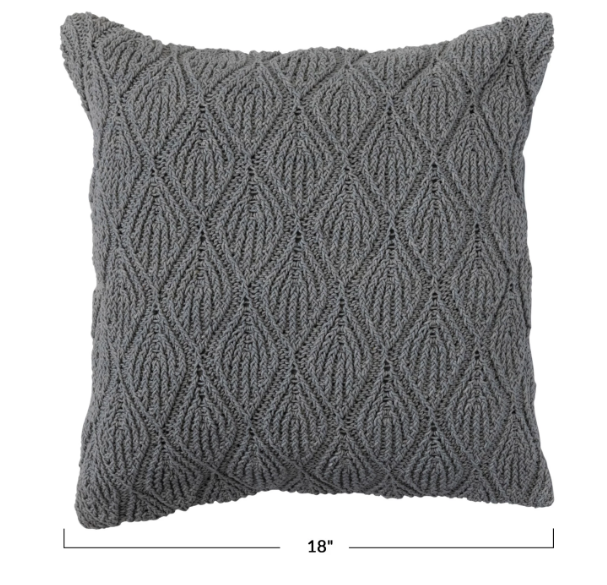 Diamond Pattern Woven Pillow 18in