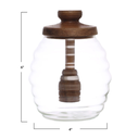 Glass Honey Jar With Wood Dipper