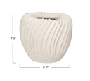 Stoneware Pleated Planter 8in x 7in