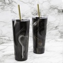 Geo Straw Tumbler 24oz Black