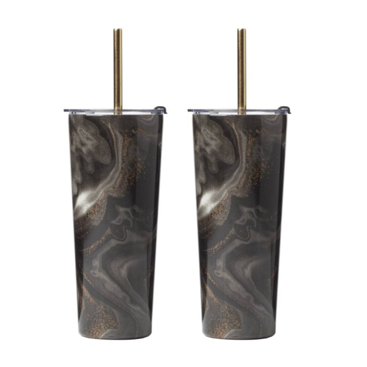 Geo Straw Tumbler 24oz Black