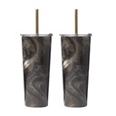 Geo Straw Tumbler 24oz Black