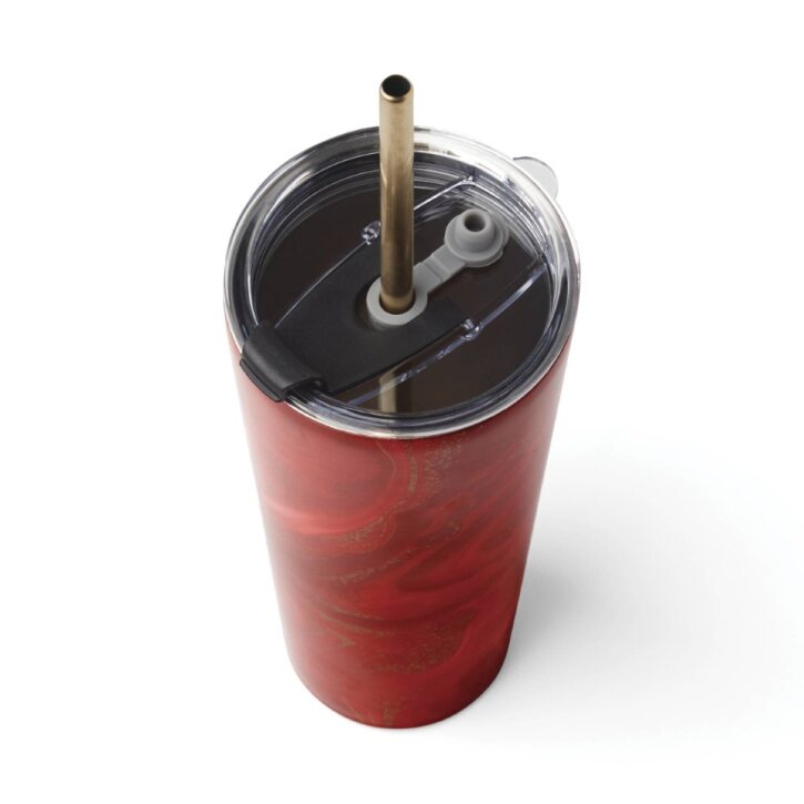 Geo Straw Tumbler 24oz Red