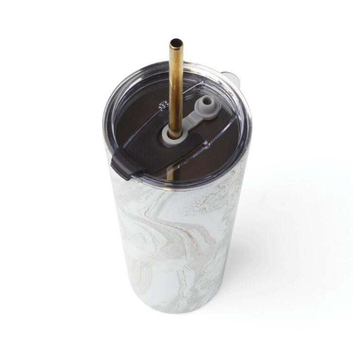 Geo Straw Tumbler 24oz White