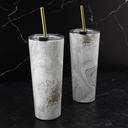 Geo Straw Tumbler 24oz White