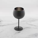 Metal Balloon Wine Glass 12oz Black Set of 4