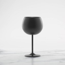 Metal Balloon Wine Glass 12oz Black Set of 4