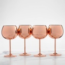 Metal Balloon Wine Glass 12oz Copper Set of 4