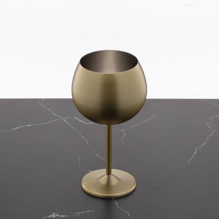 Metal Balloon Wine Glass 12oz Gold Set of 4