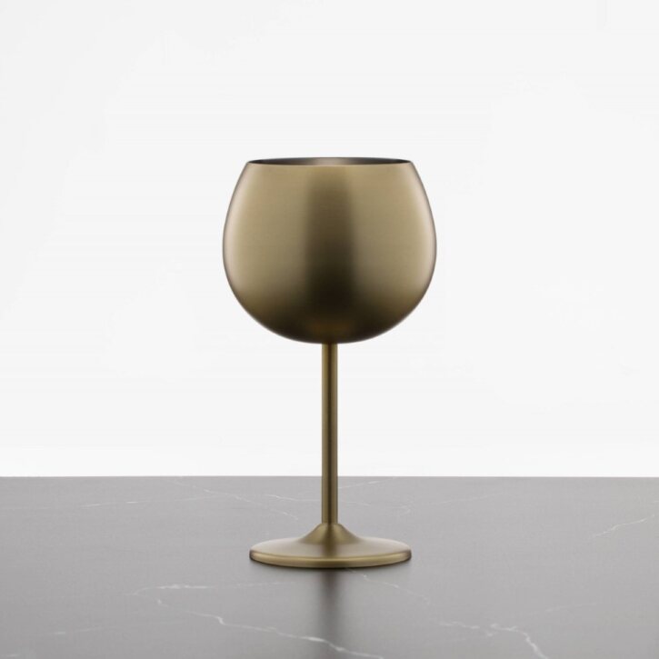 Metal Balloon Wine Glass 12oz Gold Set of 4