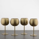 Metal Balloon Wine Glass 12oz Gold Set of 4