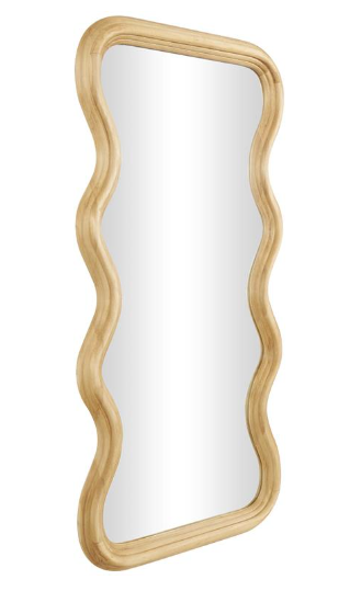 Wavy Wall Mirror Light Brown 20in x 39in