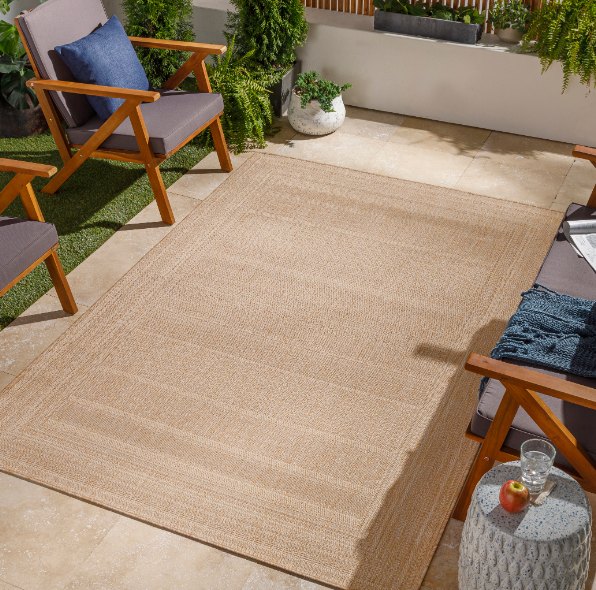 Tuareg Tan Indoor Outdoor Rug 5ft x 7ft