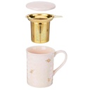 Annette Honeycomb Ceramic Tea Mug & Infuser