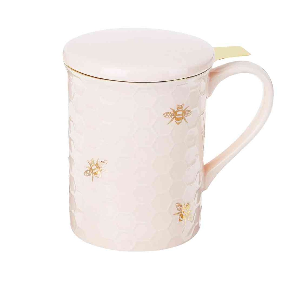 Annette Honeycomb Ceramic Tea Mug & Infuser
