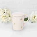 Annette Honeycomb Ceramic Tea Mug & Infuser