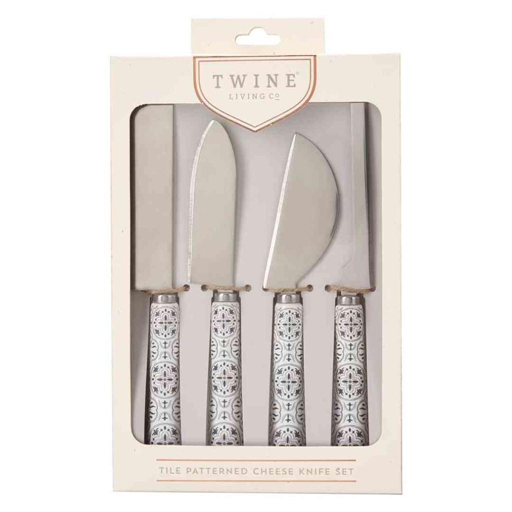 Tiles Cheese Knife Set 4pc
