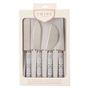 Tiles Cheese Knife Set 4pc