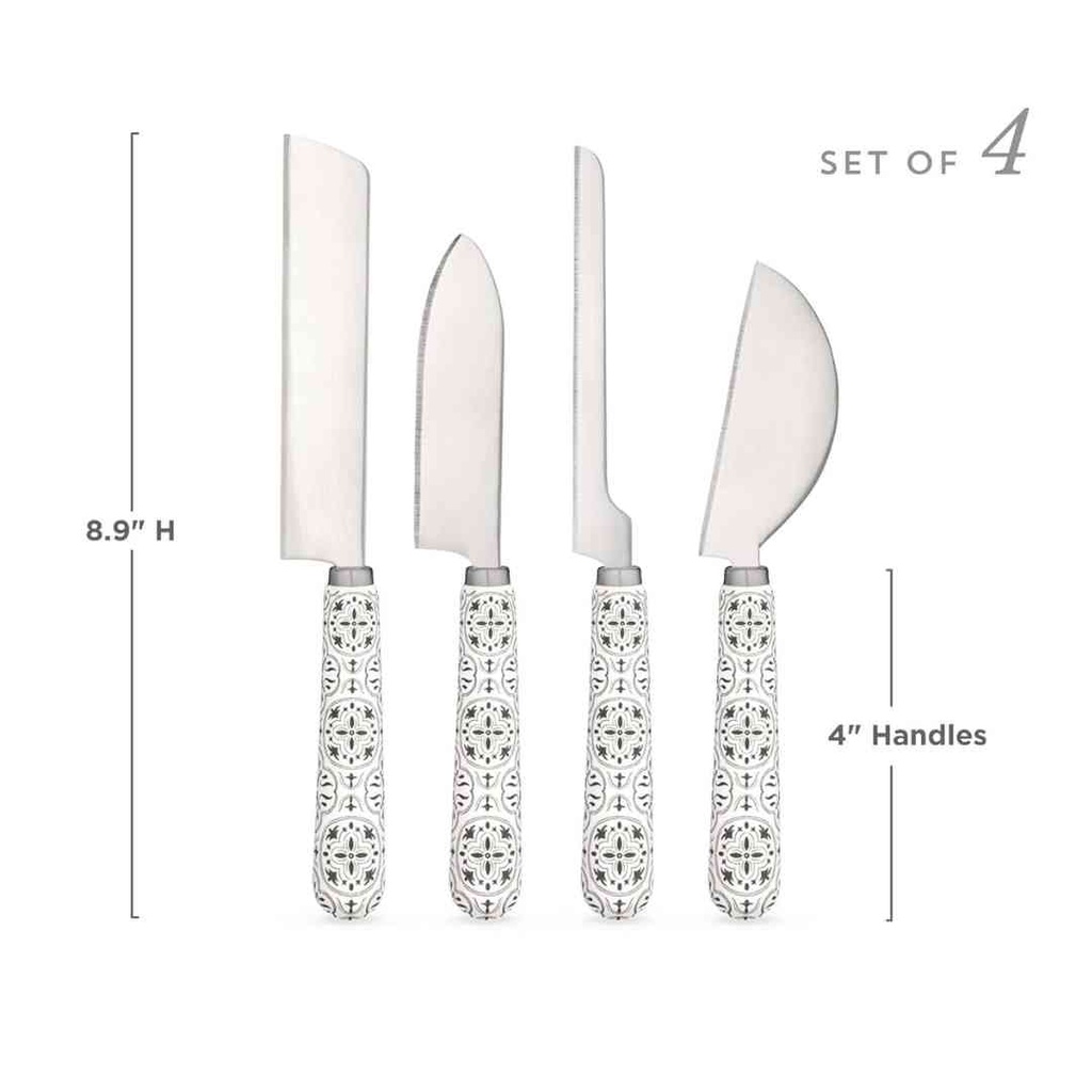 Tiles Cheese Knife Set 4pc