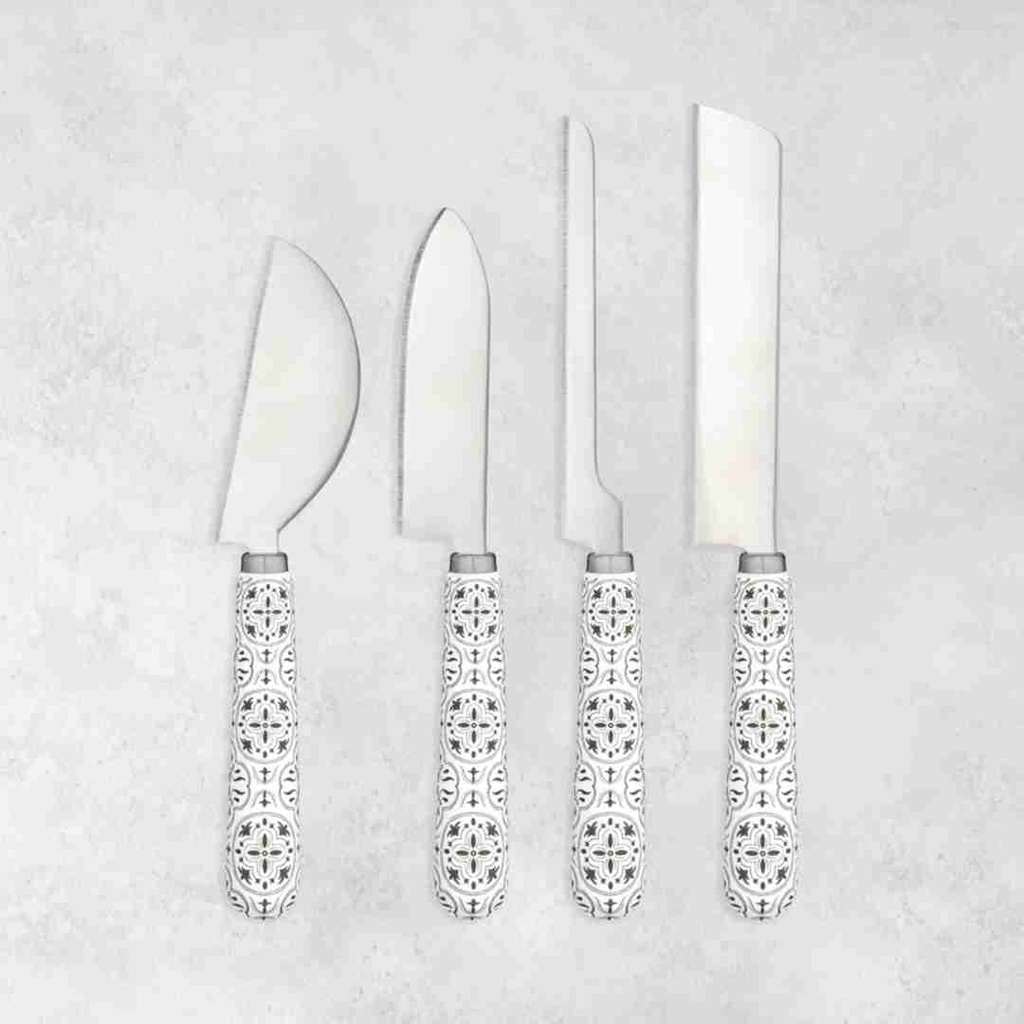Tiles Cheese Knife Set 4pc