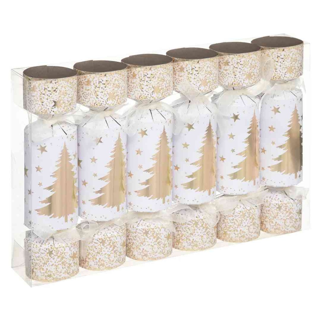 Gold Tree Christmas Crackers Set of 6