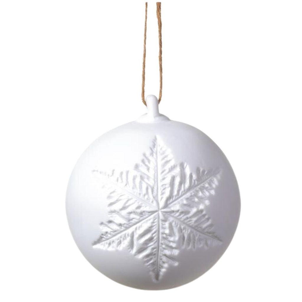 Snowflake Ball Ornament 4in