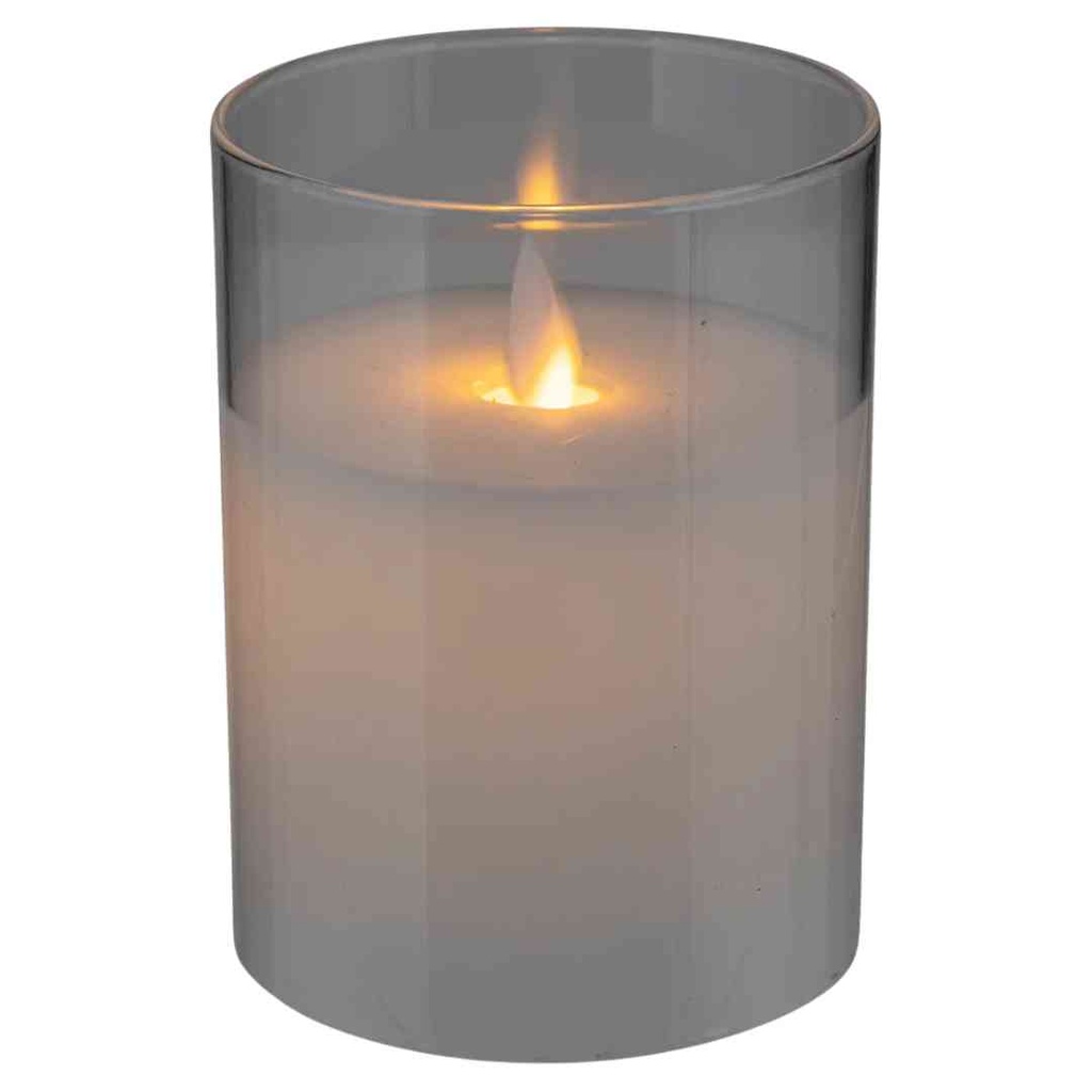 Led Glass Candle 3x4in