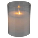 Led Glass Candle 3x4in