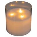 Led Glass Candle 6in