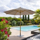 Tinaei Taupe Outdoor Umbrella 12ft with Base