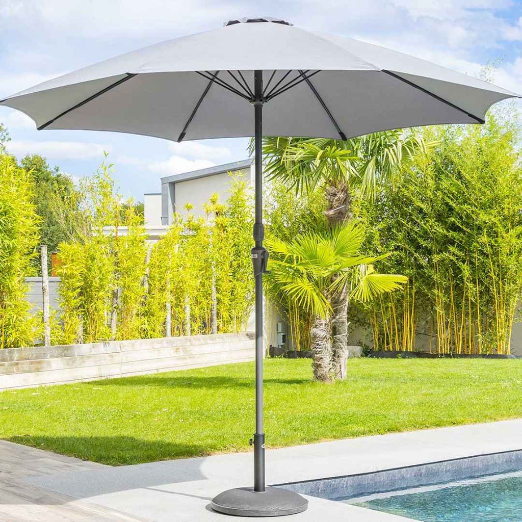 Sisko Grey Outdoor Umbrella with Base