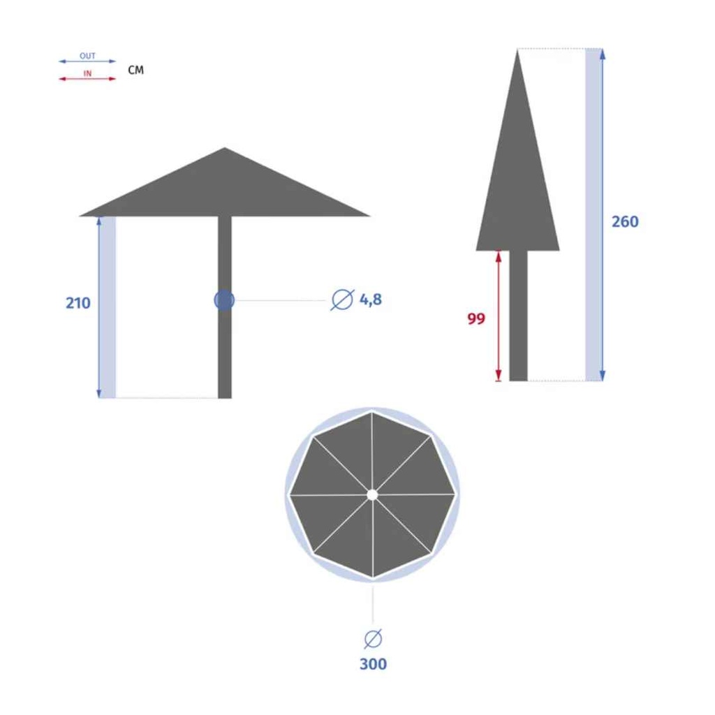 Tinaei Taupe Outdoor Umbrella with Base