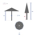 Tinaei Taupe Outdoor Umbrella with Base